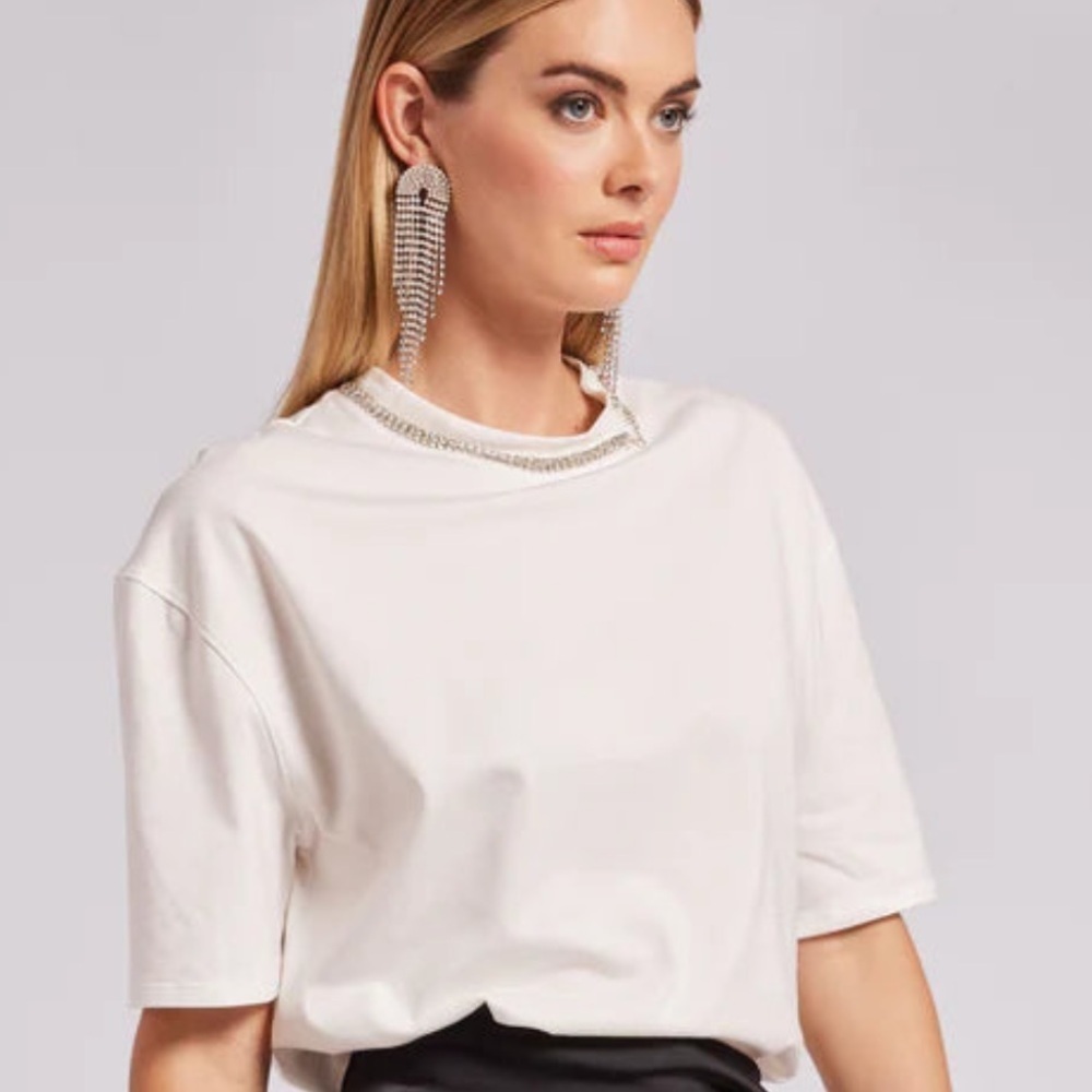 Generation Love Tom Crystal Top in White